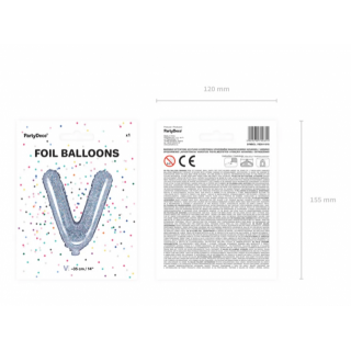 Foliový balónek písmeno V - holografický, 35cm (zn. PartyDeco)