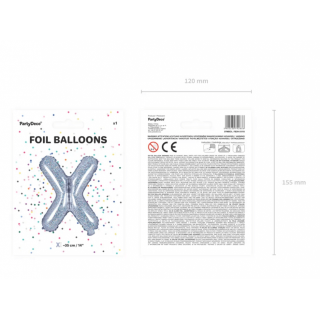Foliový balónek písmeno X - holografický, 35cm