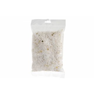 Umělý sníh se zlatými hvězdami, 100g