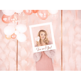Svatební / rozlučkové rekvizity do fotokoutku, rosegold edice, set 10ks (zn. PartyDeco)