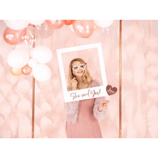 Svatební / rozlučkové rekvizity do fotokoutku, rosegold edice, set 10ks (zn. PartyDeco)