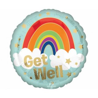 Foliový balonek Get Well / Brzké uzdravení, kruh, 46cm (zn. Anagram)