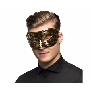 Luxusní oční plesová maska, zlatá (zn. Boland)