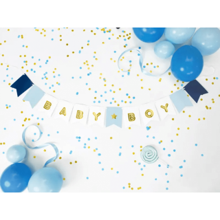Papírová girlanda BABY BOY, modrá (zn. PartyDeco)