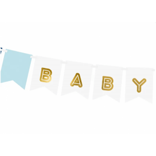 Papírová girlanda BABY BOY, modrá (zn. PartyDeco)