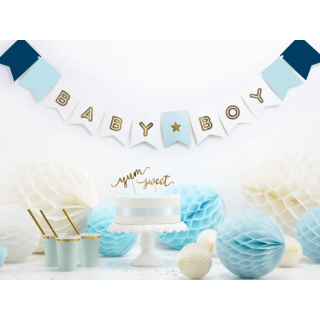 Papírová girlanda BABY BOY, modrá (zn. PartyDeco)
