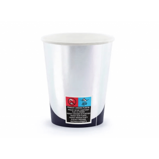 Papírové kelímky SPACE VESMÍR, stříbrné, 200ml (zn. PartyDeco)