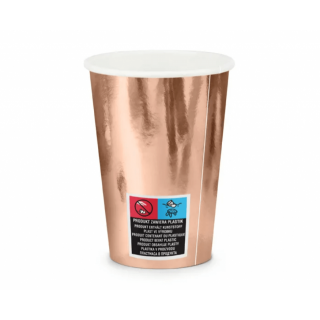 Papírové kelímky SHE SAID YES!, rosegold, 220ml, set 6ks (zn. PartyDeco)