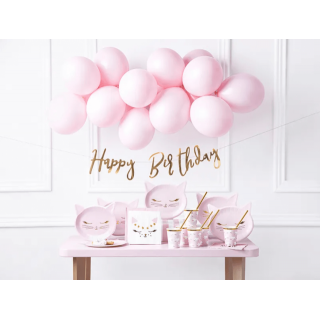 Papírové talířky Kočička, růžová barva, 22x20cm, set 6ks (zn. PartyDeco)