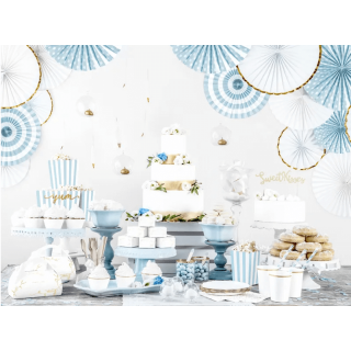 Papírové talířky - bílé s zlatým okrajem, 18.5cm, set 6ks (zn. PartyDeco)