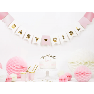 Girlanda Baby Girl, papírová, délka 1.75m (zn. PartyDeco)