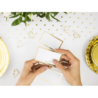 Svatební jmenovky se zlatým lemováním, 9.5x5.5cm (zn. PartyDeco)