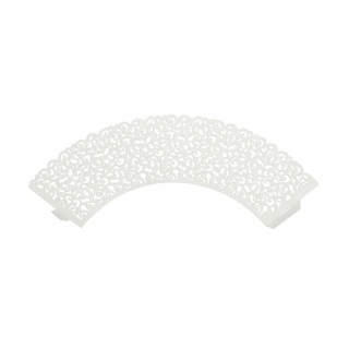 Přebaly na cupcaky, bílá krajka, 5.5x8.5cm, set 10ks (zn. PartyDeco)