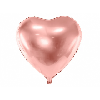 Fóliový balónek srdce, 45cm, rosegold barva (zn. PartyDeco)