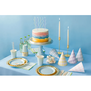 Papírové talířky, 23cm, zlatá barva, set 6ks (zn. PartyDeco)