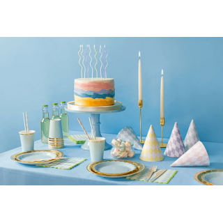 Papírové talířky, 23cm, zlatá barva, set 6ks (zn. PartyDeco)