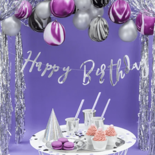 Papírové talířky, 23cm, stříbrná barva, set 6ks (zn. PartyDeco)