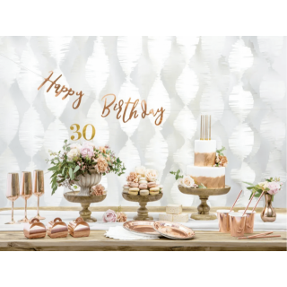 Narozeninová girlanda "Happy Birthday", rose gold barva (zn. PartyDeco)