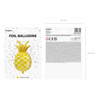 Fóliový balónek Ananas, 48x67cm (zn. PartyDeco)
