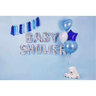 Fóliový balónek písmeno W, 35cm, stříbrná barva - pouze na vzduch (zn. PartyDeco)