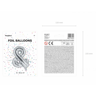 Fóliový balónek "Ampersand", 35cm stříbrná barva (zn. PartyDeco)