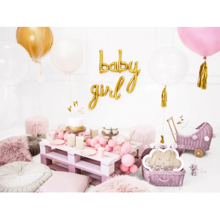Fóliový balónek nápis Girl, zlatá barva (zn. PartyDeco)
