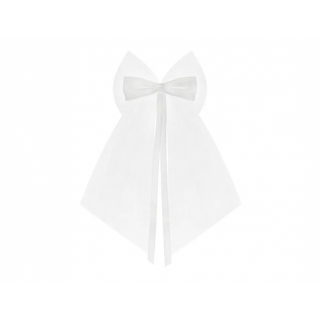 Mašle na kliku auta, bílá, 18 cm (zn. PartyDeco)