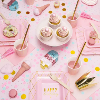 Konfety, papírová kolečka, světle růžové (zn. PartyDeco)