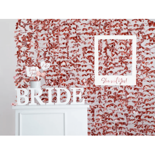 Fóliový závěs z květů - dekorační, 1x2.10m, rosegold barva (zn. PartyDeco)