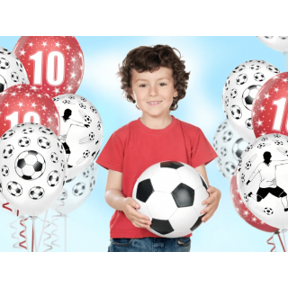 Latexový balónek Fotbalový míč, pastelový bílý, 30cm (zn. StrongBalloons)