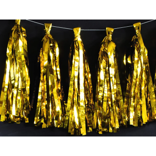 Girlanda se střapci, 0.3x1.5m, zlatá barva (zn. PartyDeco)