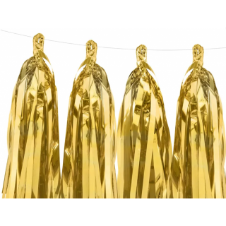 Girlanda se střapci, 0.3x1.5m, zlatá barva (zn. PartyDeco)