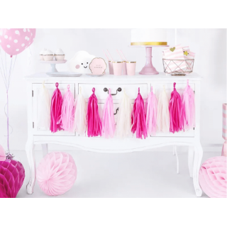 Girlanda se střapci, 0.3x1.5m, růžový mix (zn. PartyDeco)