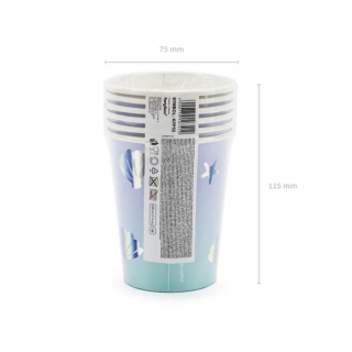 Papírové kelímky Mořský svět, 220ml, set 6ks (zn. PartyDeco)