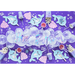 Papírové talířky Delfín, modré, 18.5x29cm, set 6ks (zn. PartyDeco)