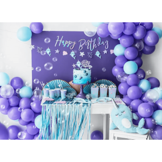 Závěsná girlanda Happy Birthday Mořský svět, holografická - 16.5x62cm (zn. PartyDeco)