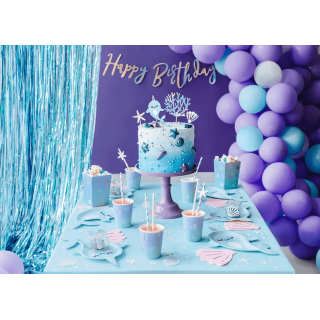 Box na popcorn Mořský svět, 7x7x12.5cm, set 6ks (zn. PartyDeco)