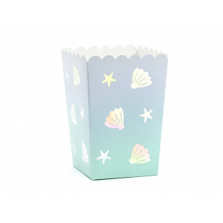Box na popcorn Mořský svět, 7x7x12.5cm, set 6ks (zn. PartyDeco)