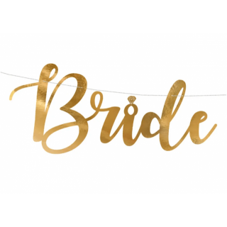 Závěsná girlanda Bride to be, zlatá barva, 80x19cm (zn. PartyDeco)