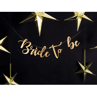 Závěsná girlanda Bride to be, zlatá barva, 80x19cm (zn. PartyDeco)