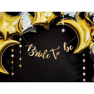 Závěsná girlanda Bride to be, zlatá barva, 80x19cm (zn. PartyDeco)