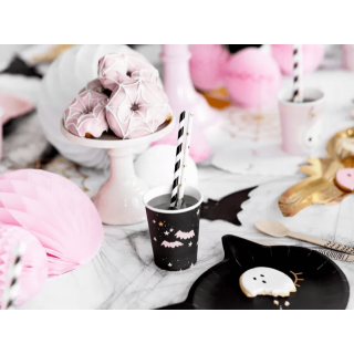 Papírové kelímky Strašidla, růžové BOO!, 220ml, set 6ks (zn. PartyDeco)