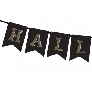 Halloweenská girlanda "Halloween", černo-zlatá barva, délka 2.5m (zn. PartyDeco)