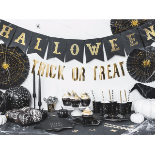 Halloweenská girlanda "Halloween", černo-zlatá barva, délka 2.5m (zn. PartyDeco)