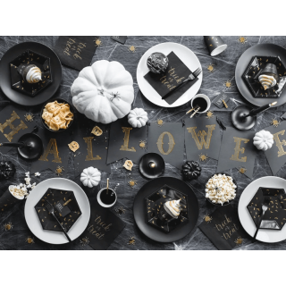 Halloweenská girlanda "Halloween", černo-zlatá barva, délka 2.5m (zn. PartyDeco)