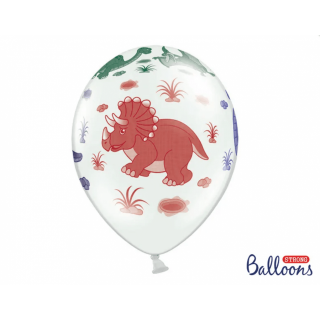 Latexový balónek Dinosaurus, bílý, pastelový, 30cm (zn. StrongBalloons)