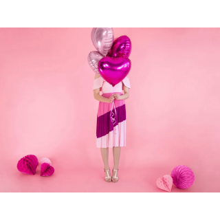 Fóliový balónek SRDCE, velikost 45 cm, srdce, tmavě růžové (zn. PartyDeco)
