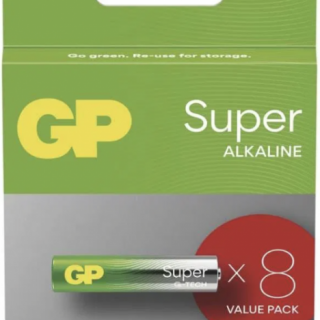GP alkalická baterie Super AAA (LR03), set 8ks