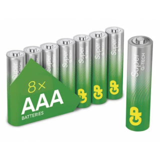 GP alkalická baterie Super AAA (LR03), set 8ks