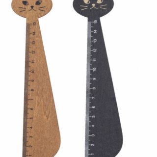 Pravítko dřevěné, délka 15 cm - motiv Kočka (zn. WIKY)